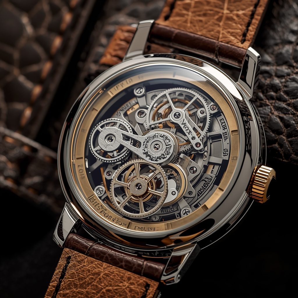 Tourbillon mechanism rotating in luxury watch movement